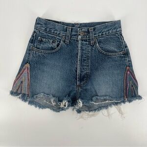 Cracker Button Fly Cut Off Jean Shorts Size 28 Women's